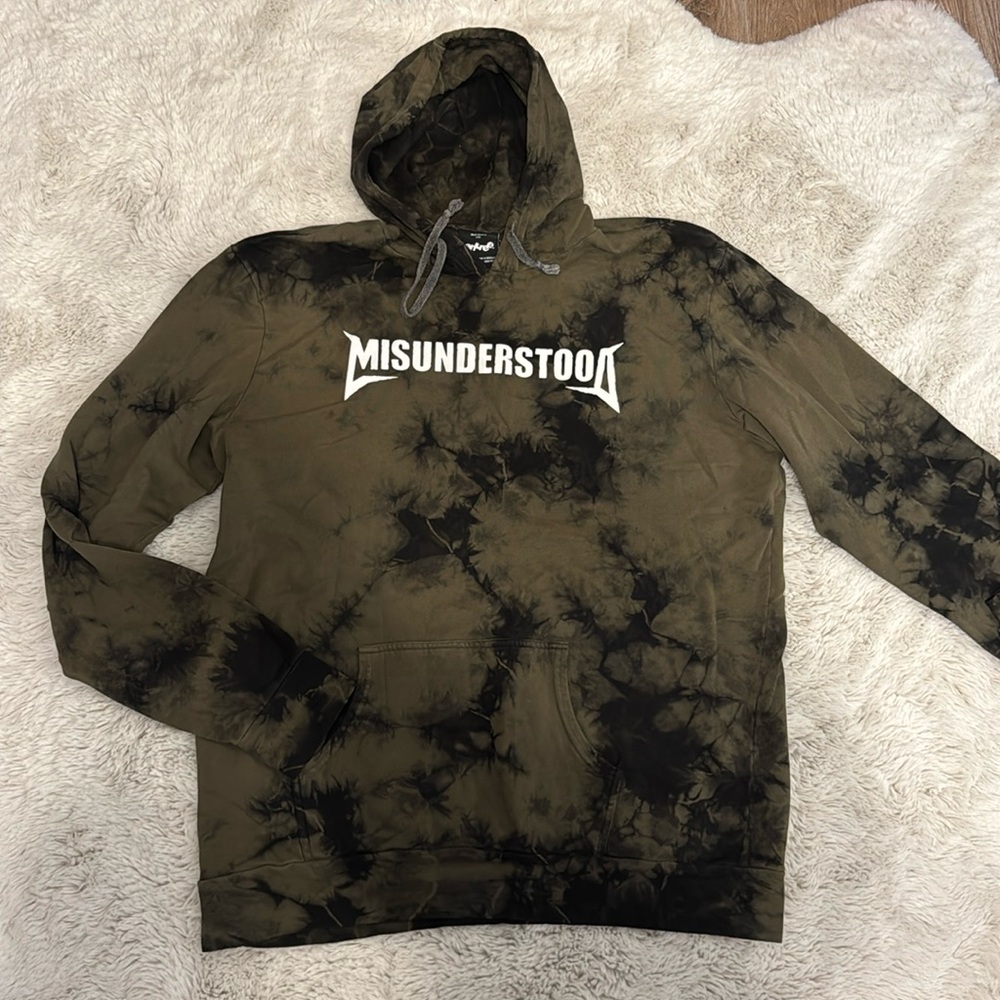 Entree Misunderstood Tie Dye Graphic Hoodie Sweatshirt